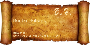 Berle Hubert névjegykártya